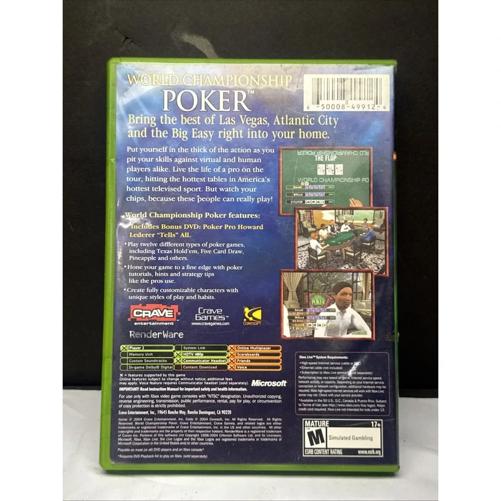 World Championship Poker -‎ Xbox Original - Complete in Box